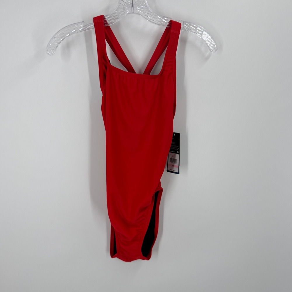 Speedo One Piece Swimsuit Women 10/36 Red Pro LT Flyback Training